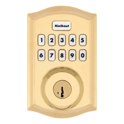 Kwikset Home Connect HC620 TRL ZW700 Traditional Keypad Connected Smart Lock With Z-Wave Brass