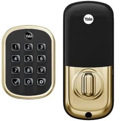Yale YRD136-ZW2-P05 Pro SL Push-Button Keypad Key-Free Deadbolt With Z-Wave Plus, Polished Brass